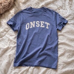 Women's Small ONSET Graphic Tee – Blue & White